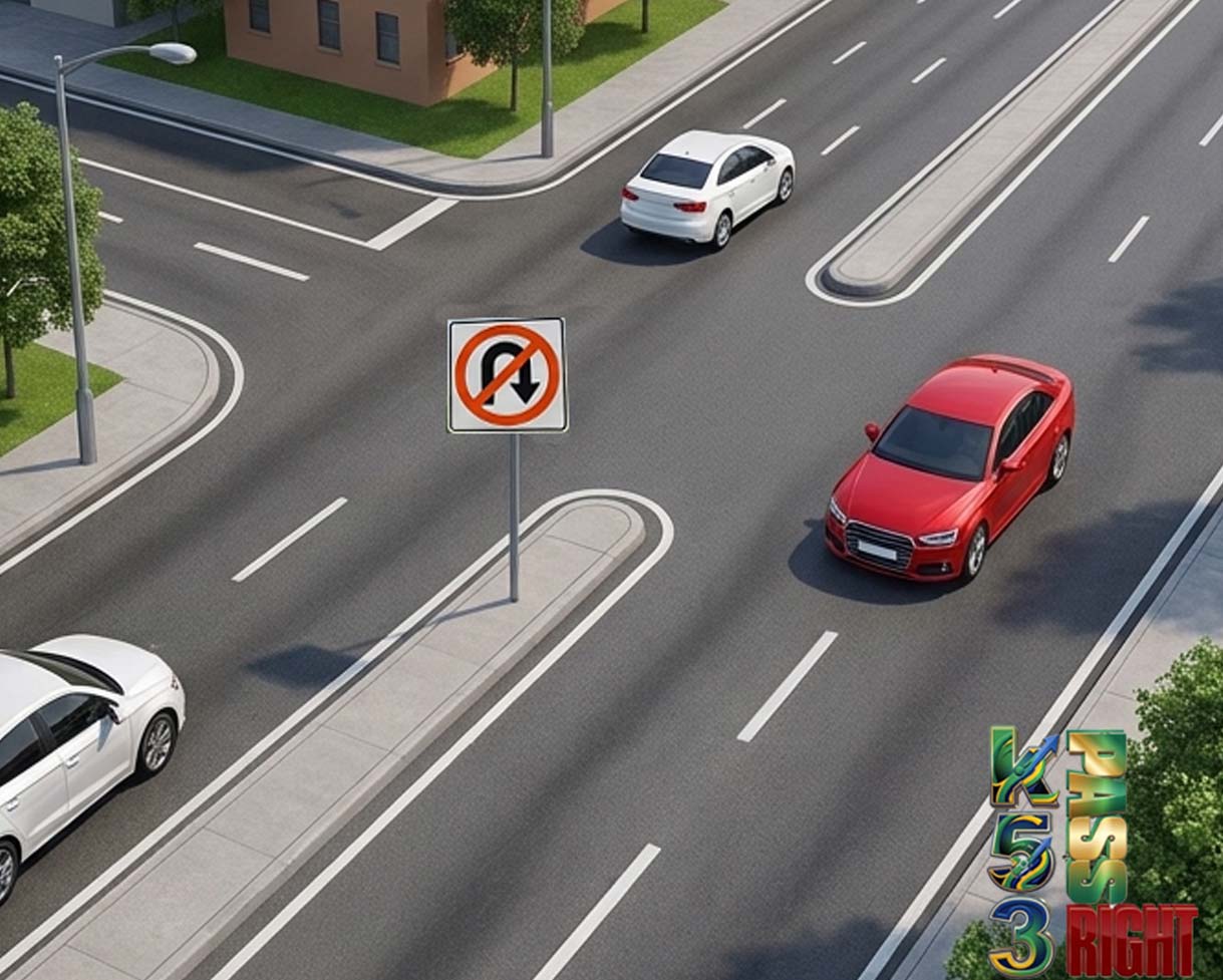 U-Turn Prohibited sign example